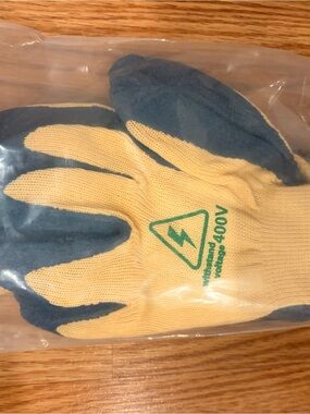 Insulated Work Gloves Yellow and Dark Blue